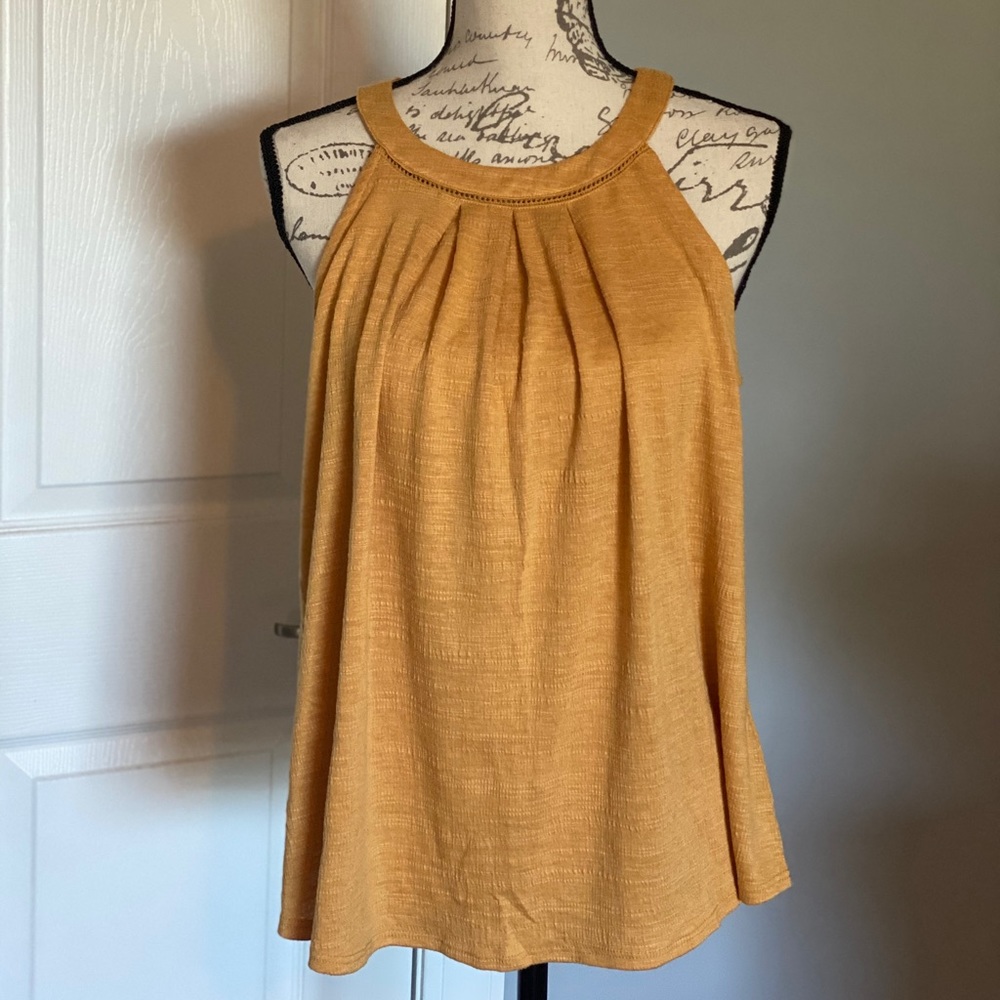Yellow Cable & Gauge Sleeveless Shirt, L